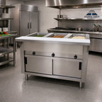 Thumbnail image #2 for Advance Tabco Triumph (Supreme) HF-3E-120-DR Electric 3-Well Open-Well Hot Food Table, Stainless Steel, Enclosed Base, Cutting Board