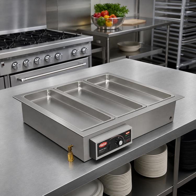 Product image #2 for Hatco Drop-In Modular/Ganged Heated Well with Drains, 3 Full-Size Pan Capacity