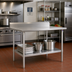 Thumbnail image #2 for John Boos Stallion 84-Inch x 24-Inch Stainless Steel Work Table with 5-Inch Backsplash and Undershelf