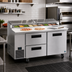 Thumbnail image #2 for Hoshizaki Steelheart 67-Inch Two-Section Pizza Prep Table with One Door and Two Drawers