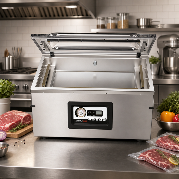 Product image #2 for ATMOVAC Diablo Countertop Chamber Vacuum Sealer with Double Seal Bars, Gas Injection and Marinating Function