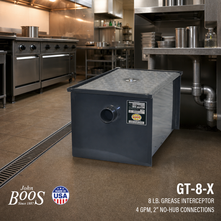 Product image #2 for John Boos GT-8-X 8 lb. Grease Interceptor, 4 GPM, 2 Inch No-Hub Connections
