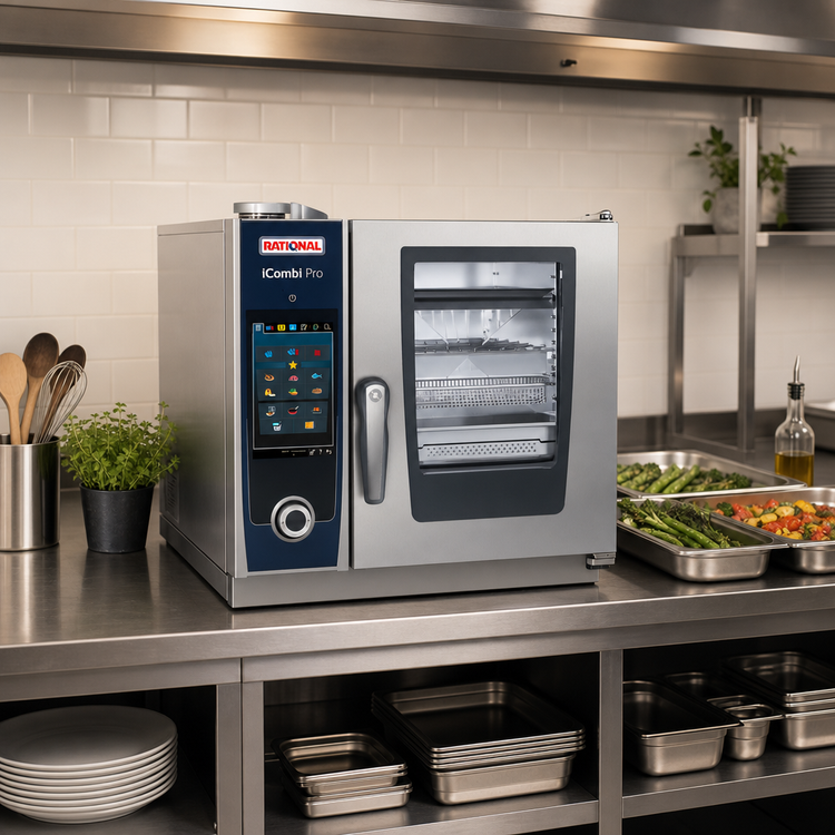 Product image #2 for RATIONAL iCombi Pro XS Electric Countertop Combi Oven, 208/240V 3-Phase, 3 2/3 GN / 4 Sheet Pan Capacity