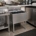 Thumbnail image #2 for Glastender DSB-24-S Two-Compartment Underbar Sink Unit with Deck-Mount Faucet, 24 Inch Wide x 24 Inch Deep