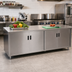 Thumbnail image #2 for Advance Tabco Special Value Series Enclosed Cabinet Base Work Table, 84 x 30 Inches, 16 Gauge 304 Stainless Steel Top