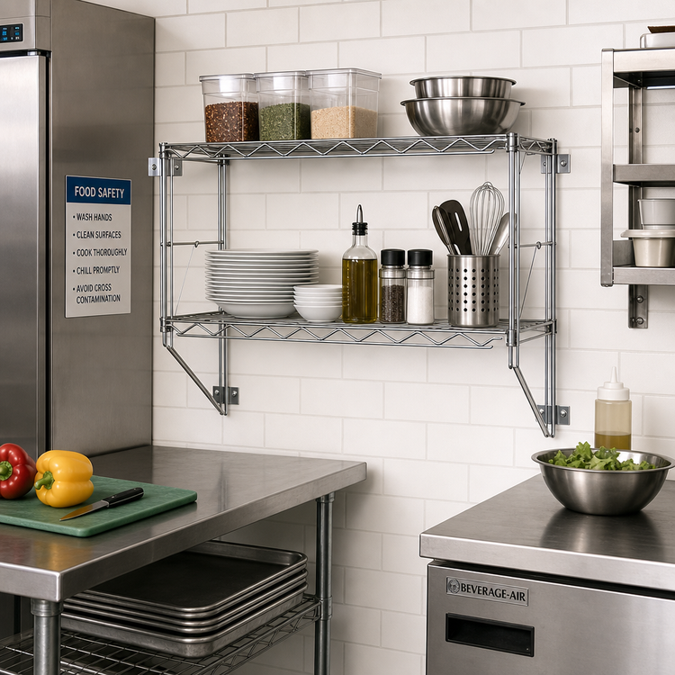Product image #2 for Metro Erecta Regular Chrome Wire Wall Shelf Kit, 26-1/4 W x 13 D x 21 H Inches