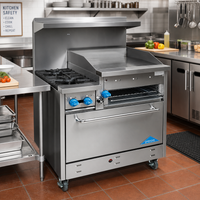 Comstock-Castle 24-Inch Commercial Gas Range with Raised Griddle and Space-Saver Oven