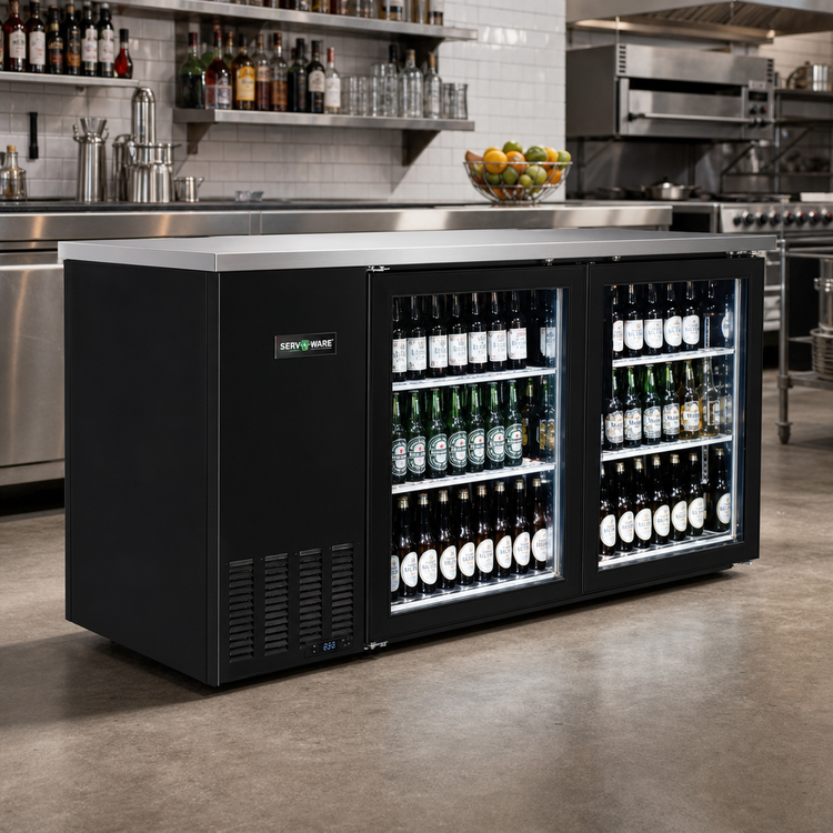 Product image #2 for Serv-Ware 61-Inch 2-Door Glass Door Back Bar Bottle Cooler