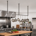 Thumbnail image #2 for John Boos Ceiling-Mount Single-Bar Stainless Steel Pot Rack with 8 Double Hooks, 91-1/4 Inch