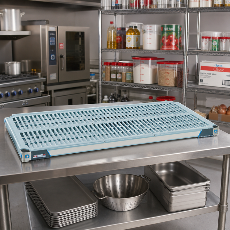 Product image #2 for MetroMax i 48-Inch x 18-Inch Blue Open Grid Polymer Shelf with Microban