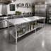 Thumbnail image #2 for Sapphire 108-Inch Stainless Steel Flat-Top Cocktail Station Worktable with Undershelf