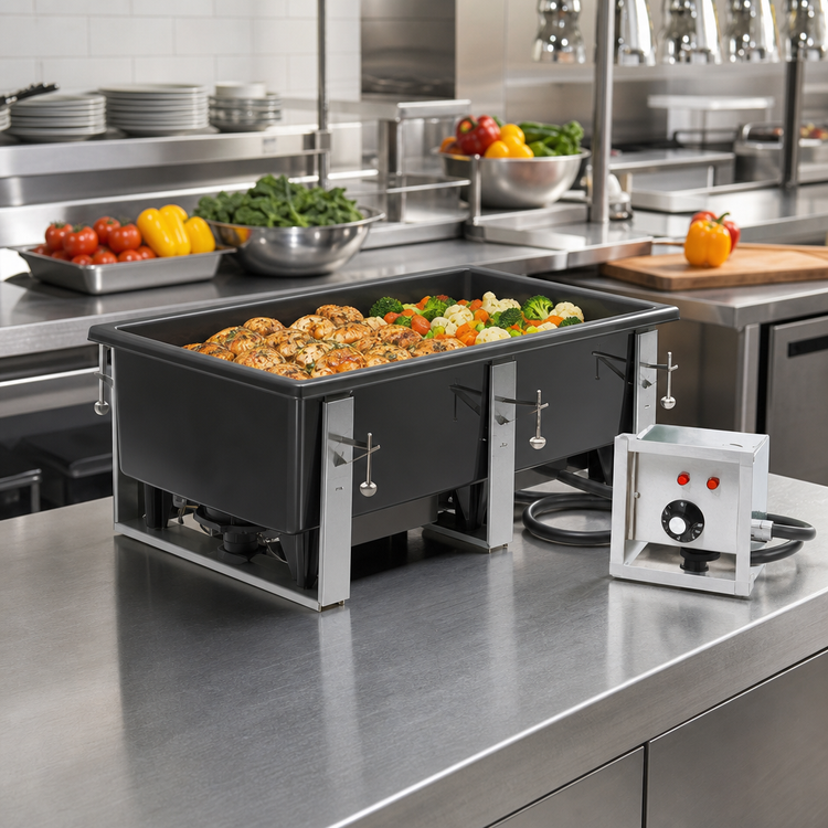 Product image #2 for Vollrath Cayenne Four 1/3-Size Pan Drop-In Electric Hot Food Warmer, Top Mount Wet Well