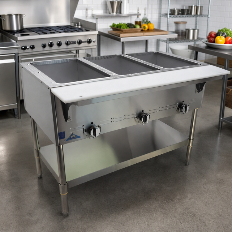 Product image #2 for Comstock-Castle Castle Series Gas Hot Food Table with 4 Dry Wells, 58-Inch Wide