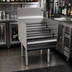 Thumbnail image #2 for Glastender Freestanding Underbar Liquor Steps, 18 Inch W x 24 Inch D, 4-Level Stainless Steel