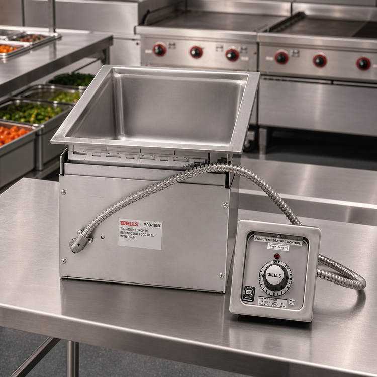 Product image #2 for Wells MOD-100D Top-Mount Drop-In Electric Hot Food Well with Drain