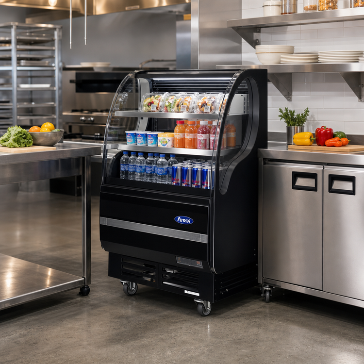 Product image #2 for Atosa ATHOM-28 26-13/16-Inch Wide Open-Air Refrigerated Merchandiser, 4.1 Cu. Ft.