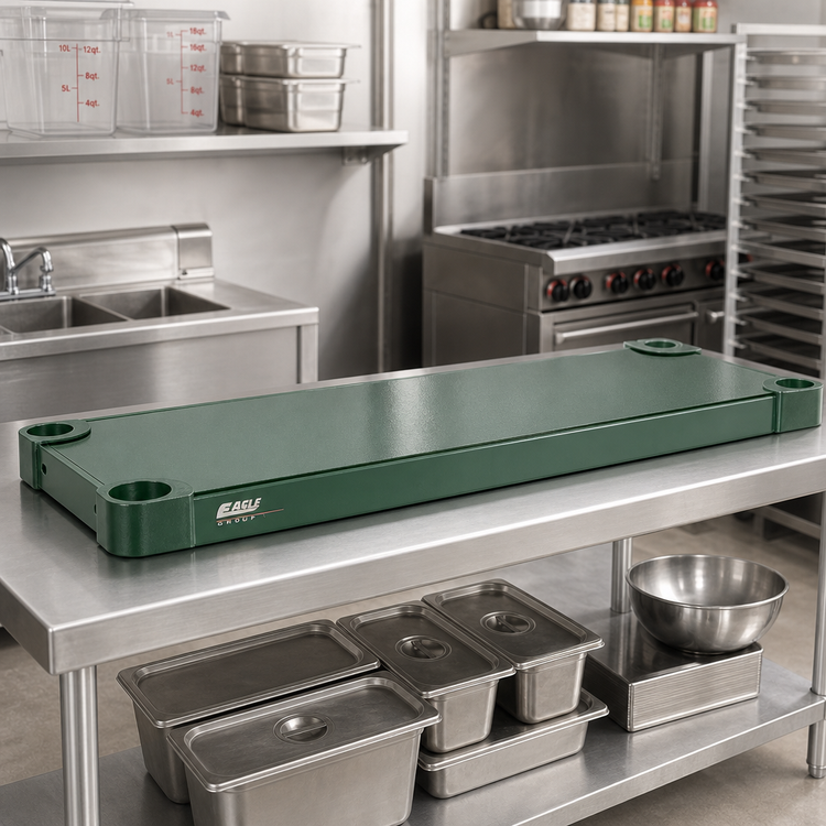Product image #2 for Eagle Group Quik-Set 54"W x 24"D Solid Flat Shelf with Marine Edge and Green Epoxy Finish