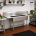 Thumbnail image #2 for BlendPort BPFE Series Economy Stainless Steel 2-Compartment Sink with Right Drainboard, 18 x 18 Inch Bowls
