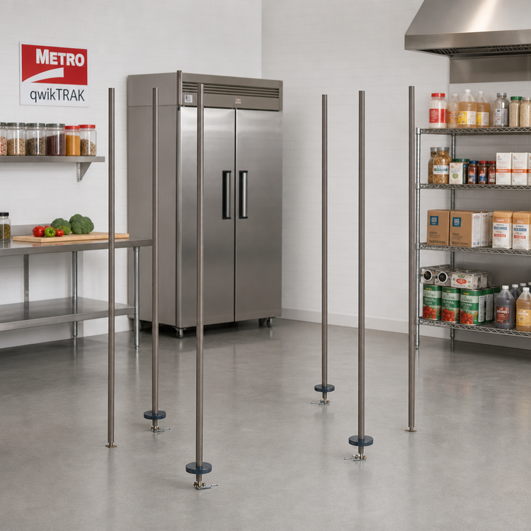 Product image #2 for Metro qwikTRAK High Density Track Shelving Stationary End Unit Kit with 74-Inch Posts