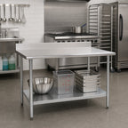 Thumbnail image #2 for Eagle Group BlendPort® BPT-3072EB-BS 72-Inch x 30-Inch Stainless Steel Work Table with 4-1/2-Inch Backsplash and Galvanized Undershelf