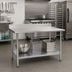 Thumbnail image #2 for BlendPort Deluxe Series 72-Inch x 30-Inch Stainless Steel Work Table with 4-1/2-Inch Backsplash and Adjustable Undershelf