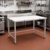 Thumbnail image #3 for Eagle Group 48 Inch x 30 Inch Poly Top Cutting Table with 4-1/2 Inch Removable Stainless Backsplash