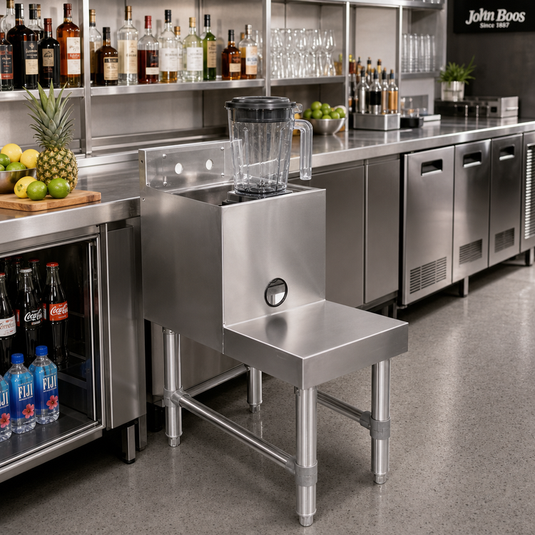 Product image #2 for John Boos 18-Inch Freestanding Underbar Blender Station with Dump Sink