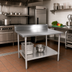 Thumbnail image #2 for John Boos Stallion 30 Inch x 24 Inch 14 Gauge Stainless Steel Work Table with 5 Inch Backsplash and Adjustable Undershelf