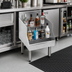 Thumbnail image #2 for CHOICE Freestanding 5-Step Underbar Liquor Steps with Bottle Retaining Rails, 12 x 24 Inches, Stainless Steel
