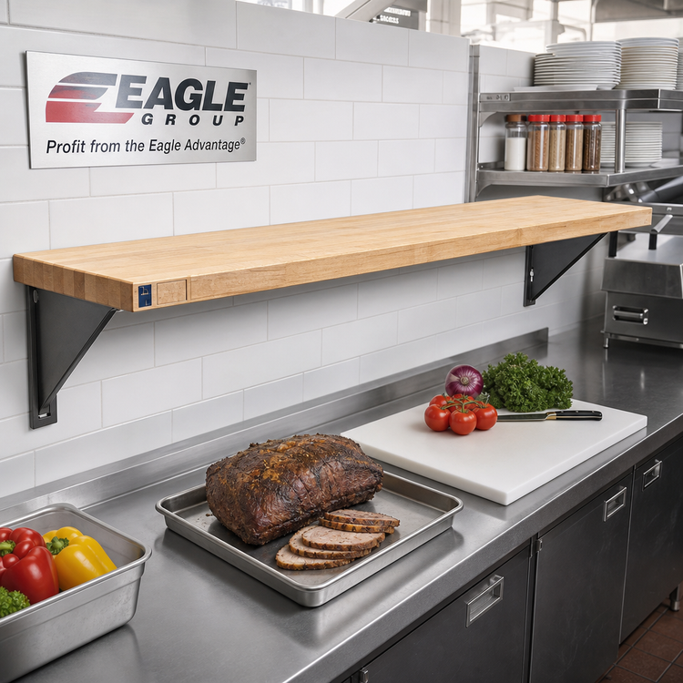 Product image #2 for Eagle Group Hardwood Cutting Board for HT3 Carving Station, 48 x 8 x 1-1/4 Inches, Stationary Brackets