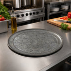 Thumbnail image #2 for American Metalcraft GTP12 12-Inch Round Onyx Galvanized Wide-Rim Serving Pan Case of 36