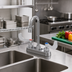 Thumbnail image #2 for Workboard Mixing Faucet with Swivel Gooseneck Spout, 4-Inch Deck Mount, 4-Inch Centers
