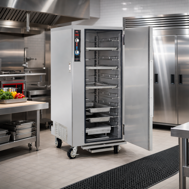Product image #2 for FWE MT-1826-15 Mobile Humidified Heated Holding Cabinet, Full Height, 10-Pan Capacity