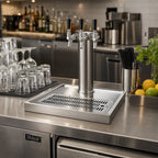 Thumbnail image #2 for Perlick Corporation 43839SS Surface-Mount Platform Drip Tray Trough, 16 x 16 Inches, Stainless Steel, No Pre-Cut Holes