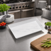 Thumbnail image #2 for American Metalcraft Naturals 12-Inch Rectangular Melamine Platter, White Marble Pattern