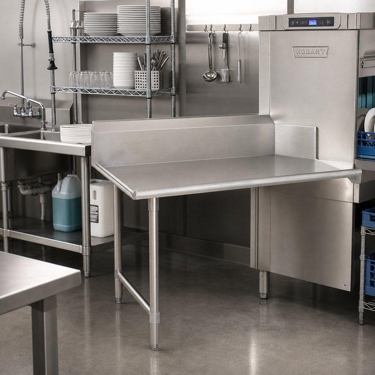 Product image #2 for John Boos Pro-Bowl Straight Clean Dishtable, 36 In x 30 In, Right-to-Left, 14-Gauge 300-Series Stainless Steel