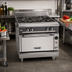 Thumbnail image #2 for Vulcan V Series 36-Inch Heavy Duty Gas Range with 3 Hot Tops and Convection Oven