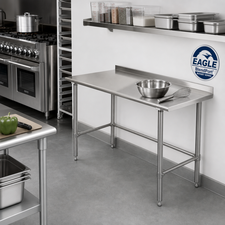 Product image #2 for Eagle BlendPort® Budget Series Stainless Steel Work Table, 30"W x 24"D, with Rear Upturn