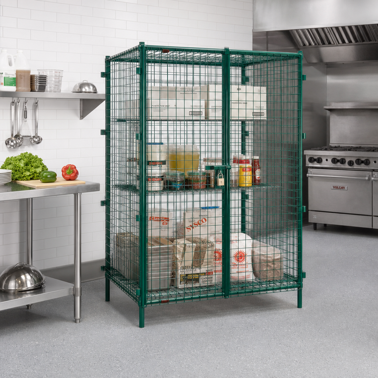 Product image #2 for Eagle Group EagleGard Stationary Security Cage with Padlockable Double Doors, Open Wire Construction, 39-1/4 x 33-1/4 x 67 Inches