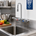 Thumbnail image #2 for T&S Brass 4-Inch Wall-Mount Workboard Faucet with Swivel Gooseneck and 0.5 GPM Spray Device