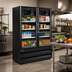 Thumbnail image #3 for Howard-McCray Two-Section Glass Door Reach-In Refrigerator Merchandiser, Bottom Mount, 48 Cu. Ft., Black