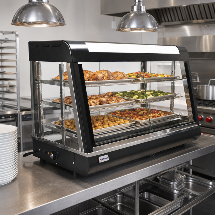 Product image #2 for Omcan 36-Inch Countertop 3-Tier Hot Food Merchandiser Display Warmer