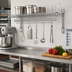Thumbnail image #2 for 48 Inch x 18 Inch Chrome Reversible Angled Wire Shelf with Hanger Rails