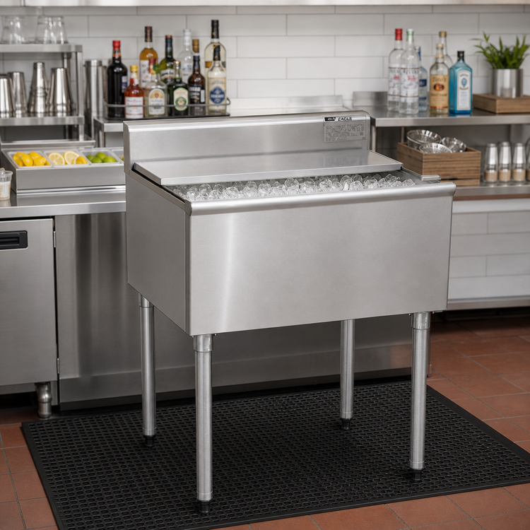 Product image #2 for Eagle Group 1800 Series Underbar Stainless Steel Ice Chest with 16-Inch Deep Bin, 36 x 20 Inches, 117 lb. Capacity