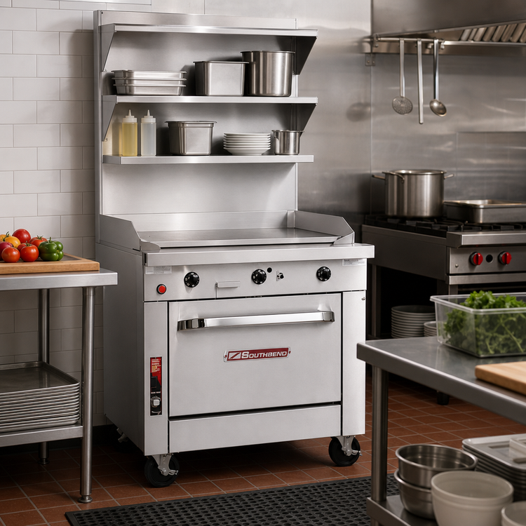 Product image #2 for Southbend Platinum 32-Inch Gas Heavy Duty Range with 1-Inch Griddle Plate and Cabinet Base