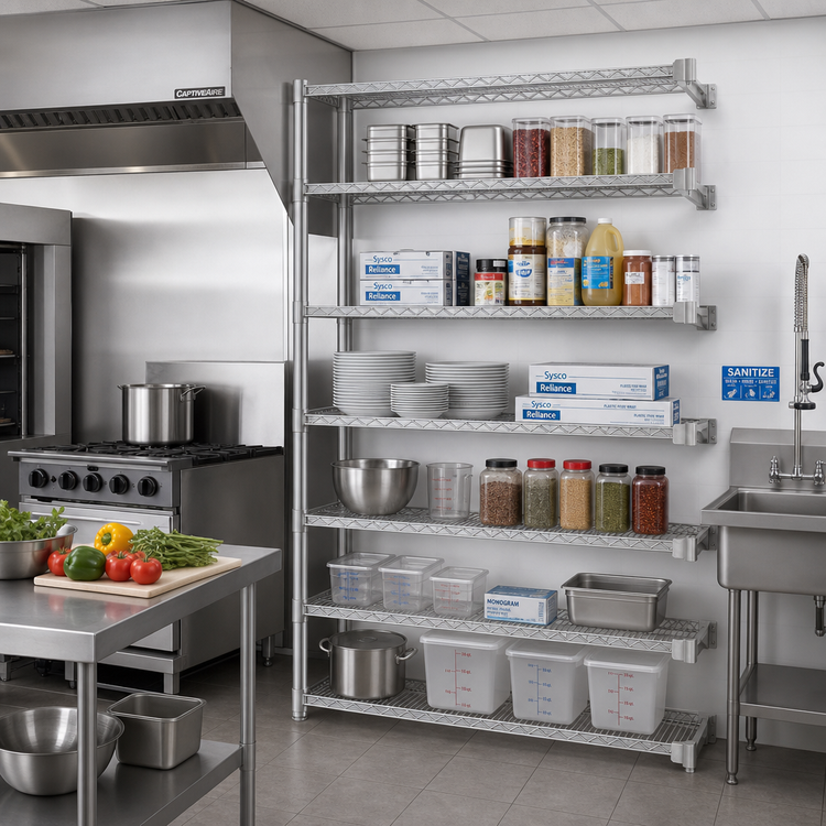 Product image #2 for Eagle Group 5-Tier Add-On Wire Shelving Unit, 72W x 18D x 86H, Stainless Steel Finish