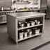 Thumbnail image #2 for Advance Tabco Open Front Cabinet Base Work Table with Mid-Shelf, 60 x 36 Inches, 14 Gauge 304 Stainless Steel Top