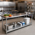 Thumbnail image #2 for John Boos GSK6-24144 144-Inch x 24-Inch 16-Gauge Galvanized Steel Work Table Undershelf
