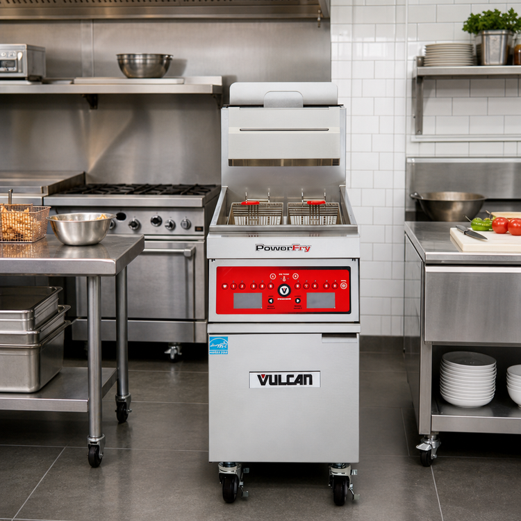 Product image #3 for Vulcan PowerFry3 1TR45D High-Efficiency Free-Standing Gas Fryer with Digital Controls, 45-50 lb Capacity