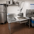 Thumbnail image #2 for BK Resources BKSDT-72-L-P3-G 72-Inch Straight Left-to-Right Soiled Dish Table with 20 x 20 x 8-Inch Pre-Rinse Sink and Faucet